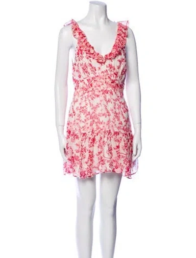 Pre-owned Loveshackfancy Silk Mini Dress In Pink