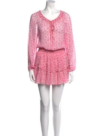 Pre-owned Loveshackfancy Silk Mini Dress In Pink