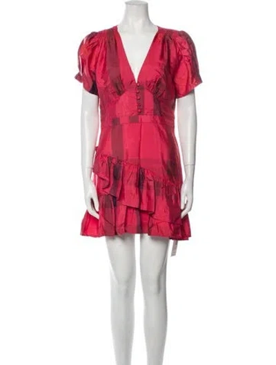Pre-owned Loveshackfancy Silk Mini Dress In Pink