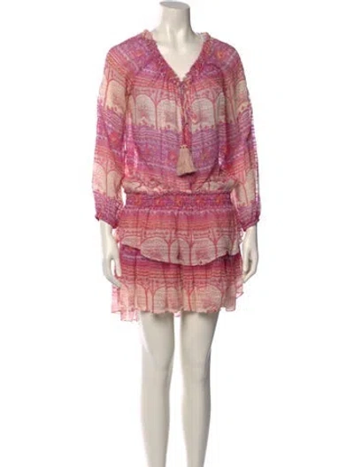 Pre-owned Loveshackfancy Silk Mini Dress In Pink