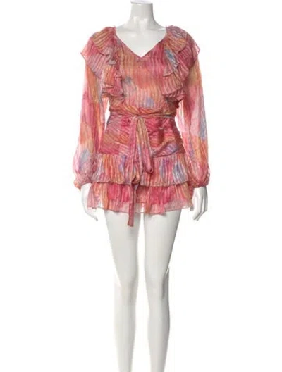 Pre-owned Loveshackfancy Silk Mini Dress In Pink