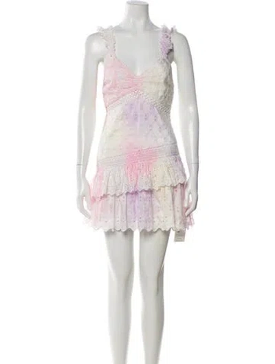 Pre-owned Loveshackfancy Silk Mini Dress In Pink