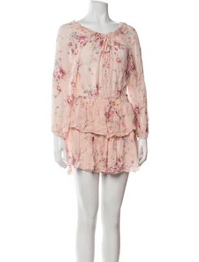 Pre-owned Loveshackfancy Silk Mini Dress In Pink