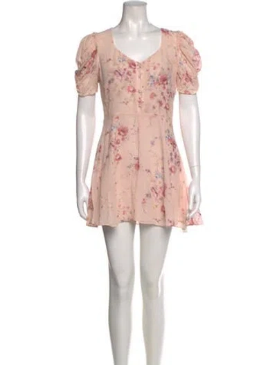 Pre-owned Loveshackfancy Silk Mini Dress In Pink