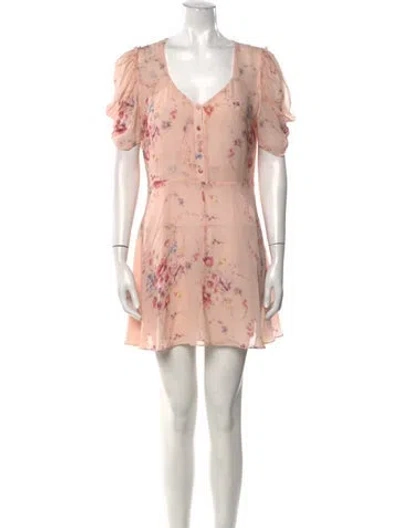 Pre-owned Loveshackfancy Silk Mini Dress In Pink