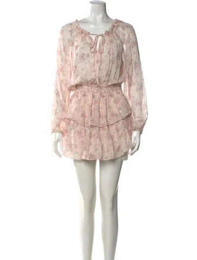 Pre-owned Loveshackfancy Silk Mini Dress In Pink
