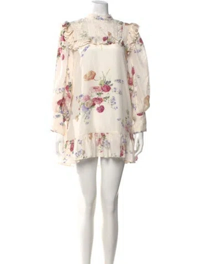 Pre-owned Loveshackfancy Silk Mini Dress In Pink