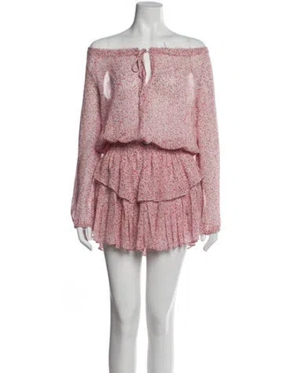 Pre-owned Loveshackfancy Silk Mini Dress In Pink