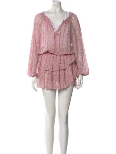 Pre-owned Loveshackfancy Silk Mini Dress In Pink