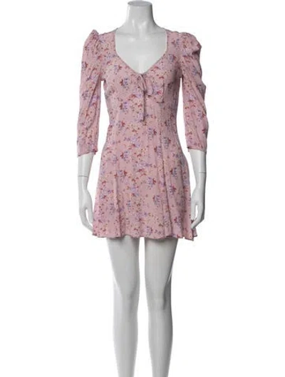 Pre-owned Loveshackfancy Silk Mini Dress In Pink