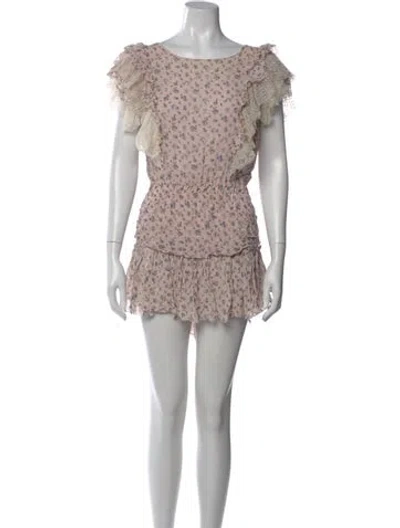 Pre-owned Loveshackfancy Silk Mini Dress In Pink