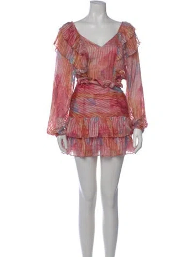 Pre-owned Loveshackfancy Silk Mini Dress In Pink