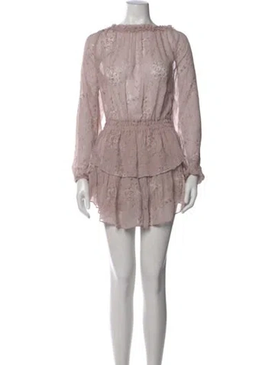 Pre-owned Loveshackfancy Silk Mini Dress In Pink