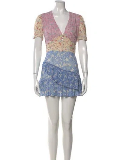 Pre-owned Loveshackfancy Silk Mini Dress In Pink