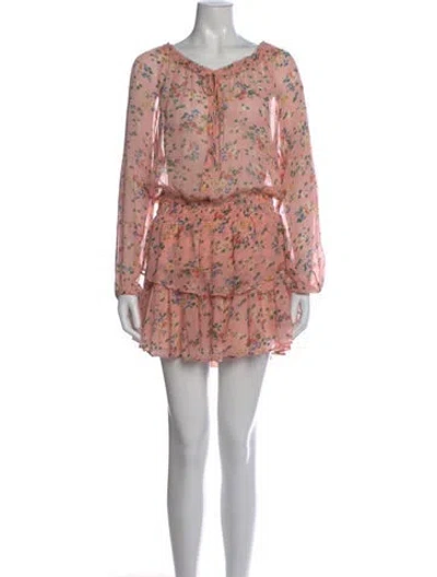 Pre-owned Loveshackfancy Silk Mini Dress In Pink