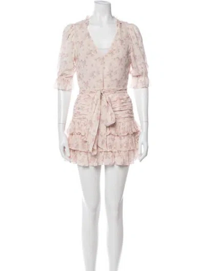 Pre-owned Loveshackfancy Silk Mini Dress In Pink