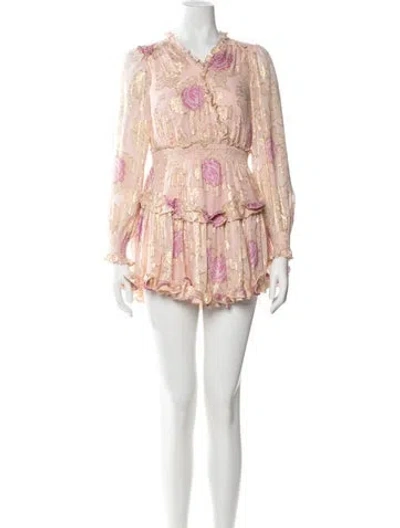 Pre-owned Loveshackfancy Silk Mini Dress In Pink