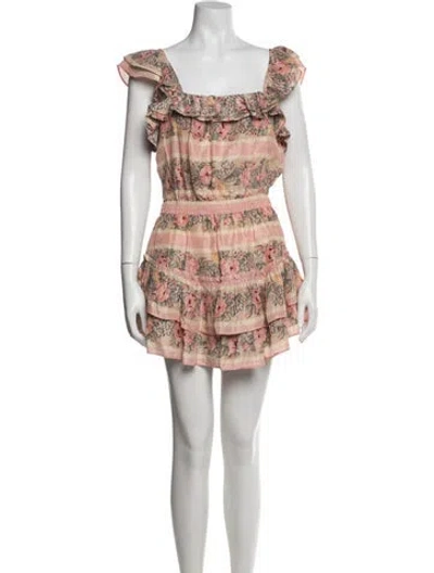 Pre-owned Loveshackfancy Silk Mini Dress In Pink