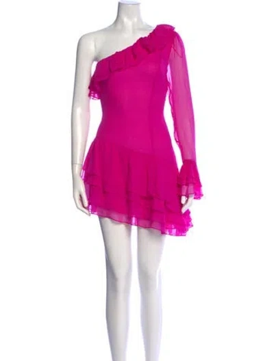 Pre-owned Loveshackfancy Silk Mini Dress In Pink