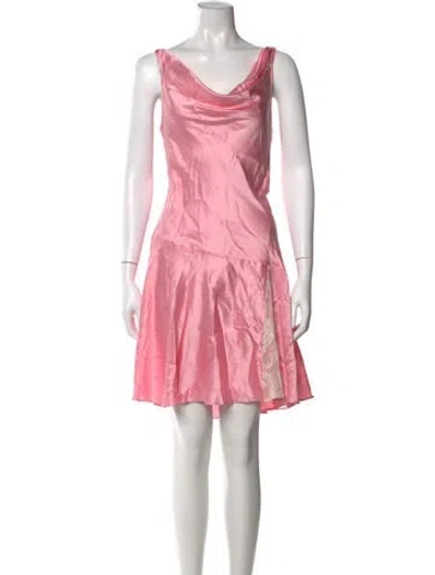 Pre-owned Loveshackfancy Silk Mini Dress In Pink