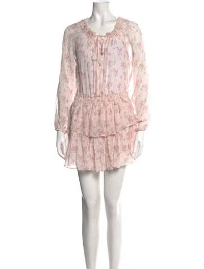 Pre-owned Loveshackfancy Silk Mini Dress In Pink