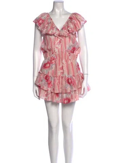 Pre-owned Loveshackfancy Silk Mini Dress In Pink