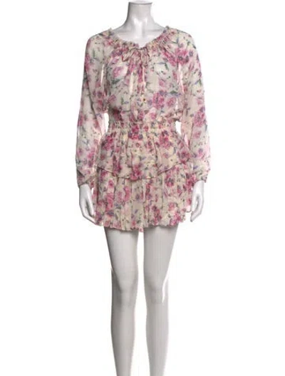 Pre-owned Loveshackfancy Silk Mini Dress In Pink