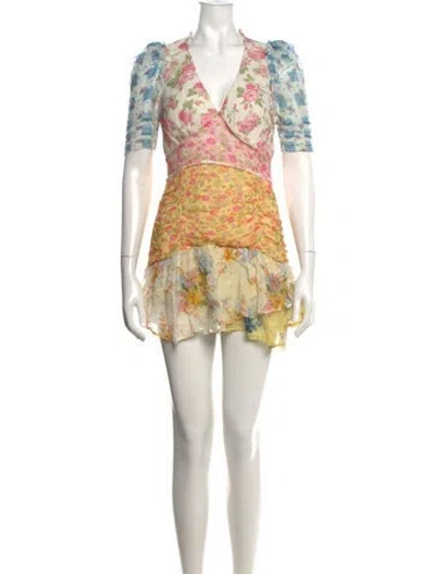 Pre-owned Loveshackfancy Silk Mini Dress In Pink