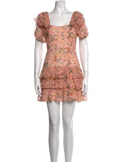 Pre-owned Loveshackfancy Silk Mini Dress In Pink