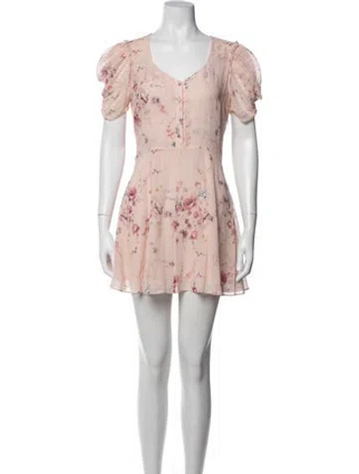 Pre-owned Loveshackfancy Silk Mini Dress In Pink