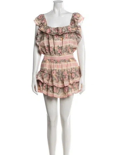 Pre-owned Loveshackfancy Silk Mini Dress In Pink