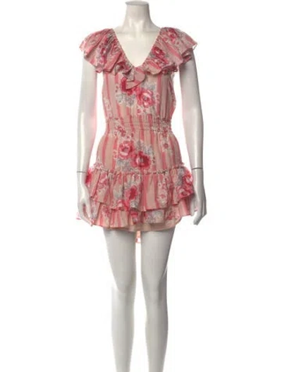 Pre-owned Loveshackfancy Silk Mini Dress In Pink