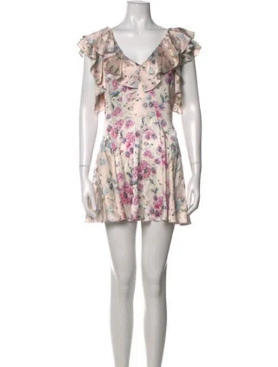 Pre-owned Loveshackfancy Silk Mini Dress In Pink