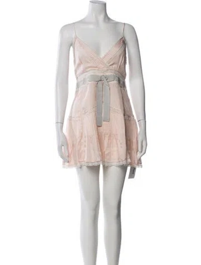 Pre-owned Loveshackfancy Silk Mini Dress In Pink