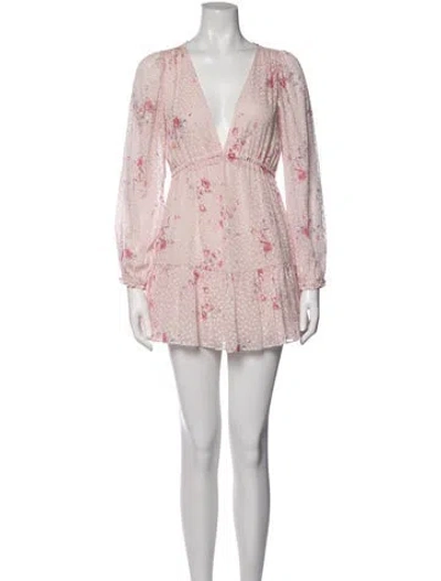 Pre-owned Loveshackfancy Silk Mini Dress In Pink