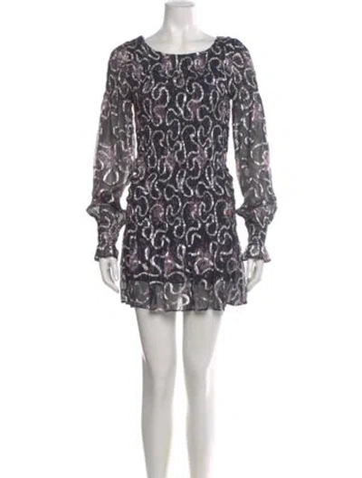 Pre-owned Loveshackfancy Silk Mini Dress In Purple