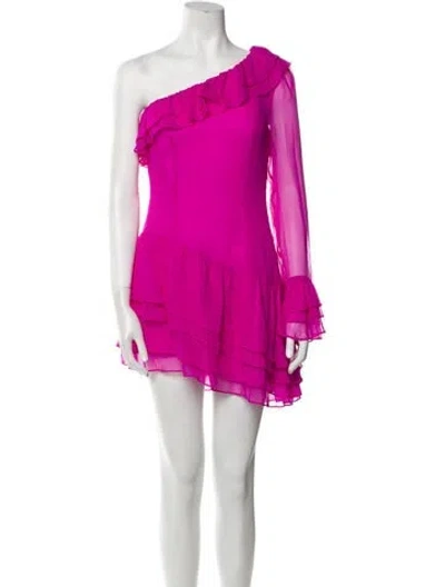 Pre-owned Loveshackfancy Silk Mini Dress In Purple