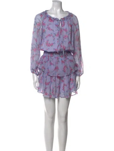 Pre-owned Loveshackfancy Silk Mini Dress In Purple