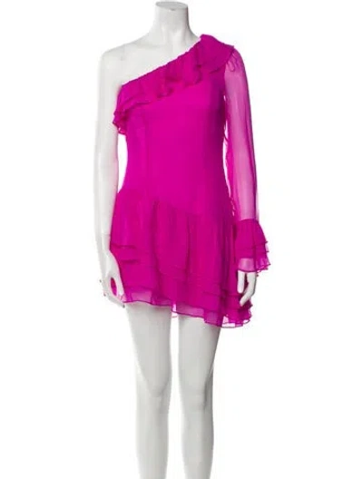 Pre-owned Loveshackfancy Silk Mini Dress In Purple