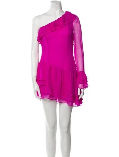 Pre-owned Loveshackfancy Silk Mini Dress In Purple