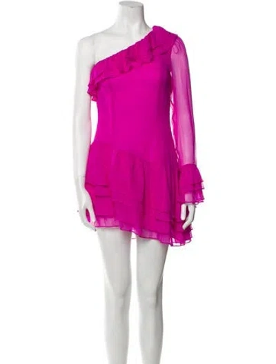 Pre-owned Loveshackfancy Silk Mini Dress In Purple