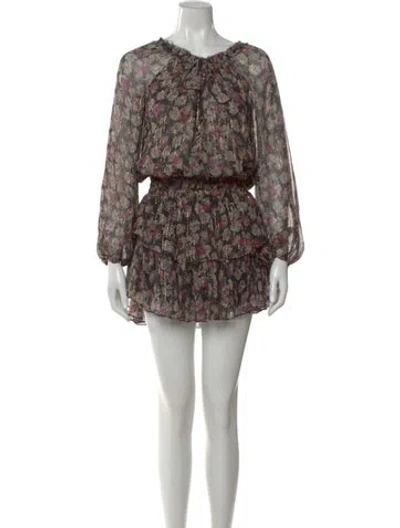 Pre-owned Loveshackfancy Silk Mini Dress In Purple