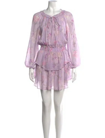 Pre-owned Loveshackfancy Silk Mini Dress In Purple
