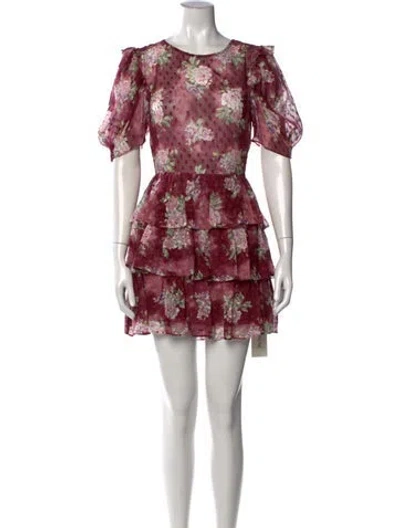 Pre-owned Loveshackfancy Silk Mini Dress In Purple
