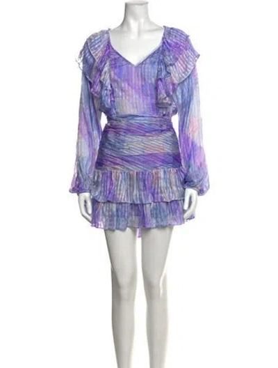 Pre-owned Loveshackfancy Silk Mini Dress In Purple