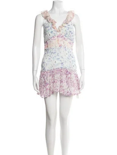 Pre-owned Loveshackfancy Silk Mini Dress In Purple