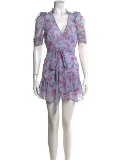 Pre-owned Loveshackfancy Silk Mini Dress In Purple