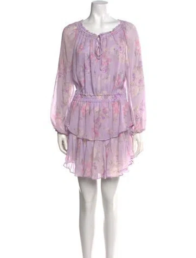 Pre-owned Loveshackfancy Silk Mini Dress In Purple