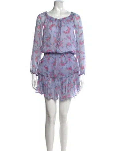 Pre-owned Loveshackfancy Silk Mini Dress In Purple