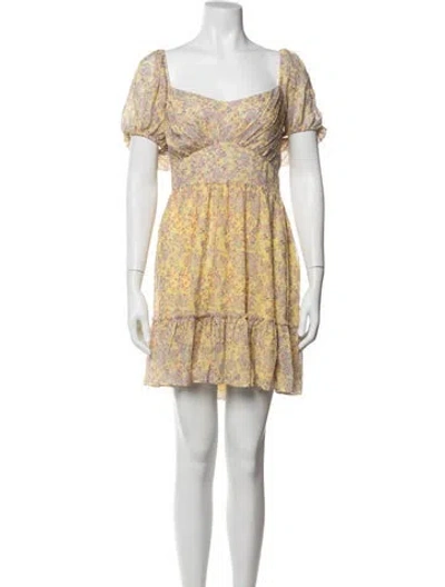 Pre-owned Loveshackfancy Silk Mini Dress In Purple